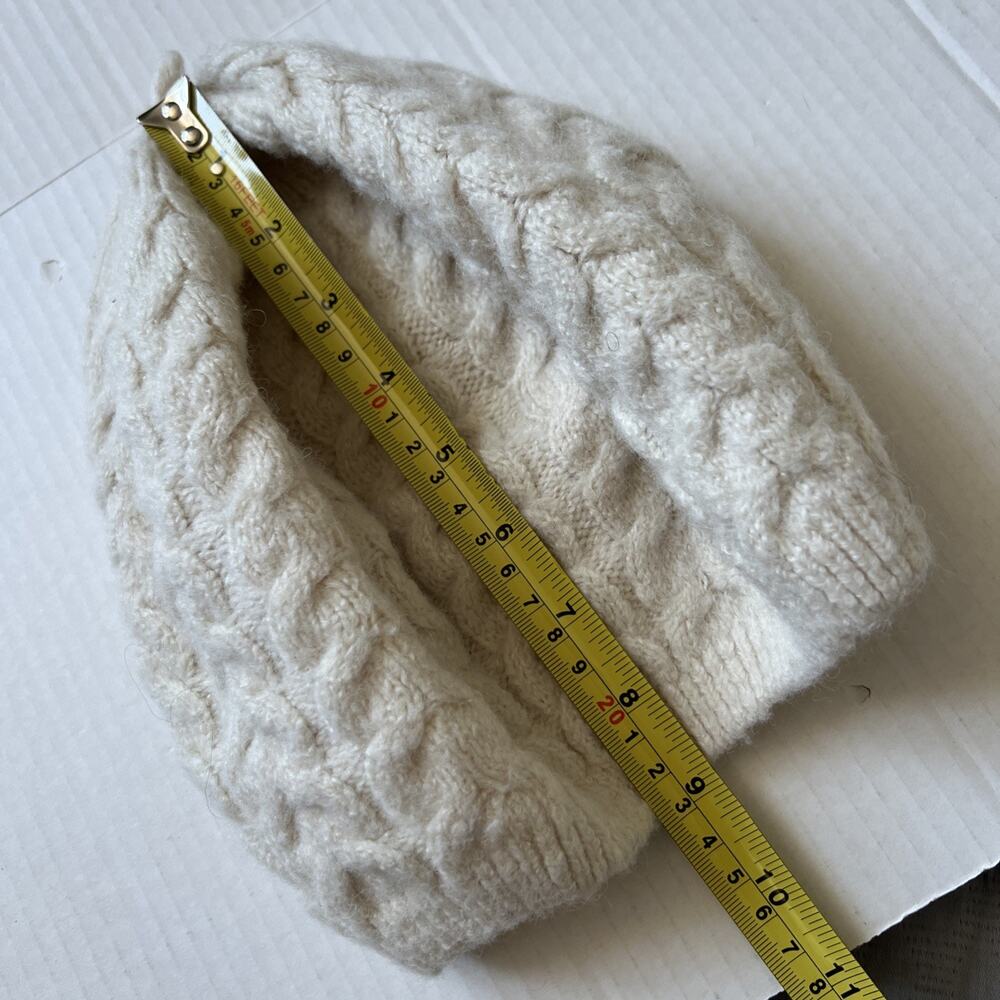 Lauren Ralph OS Women's Wool Blend Beret Hat Off White GOOD - Picture 4 of 5